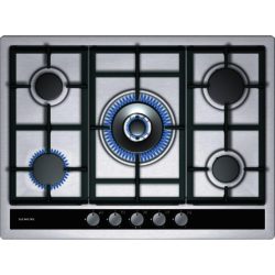 Siemens EC745RC90E 70cm Gas Hob with Flame Failure and Wok Burner in Stainless Steel